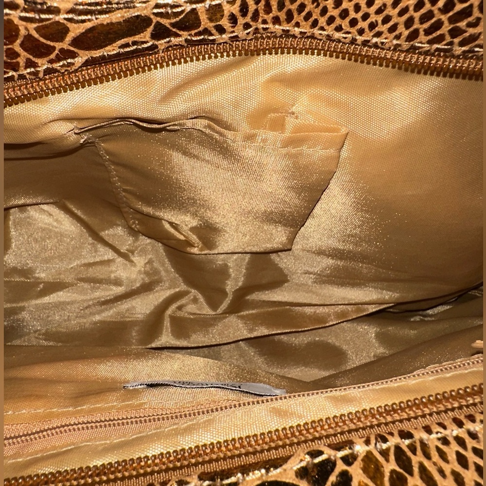 Kristine Accessories Metallic Snake Print Clutch Handbag Y2K McBling - Picture 6 of 7